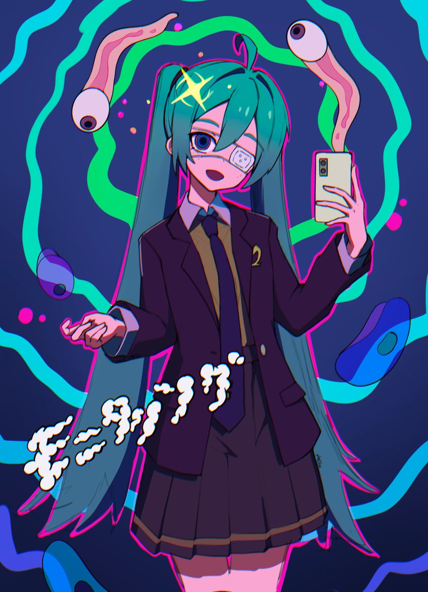 hatsune miku (vocaloid and 1 more) drawn by procrastinator39
