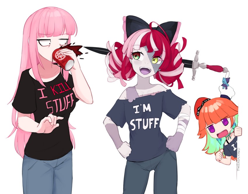 mori calliope, takanashi kiara, and kureiji ollie (hololive and 2 more) drawn by yoako