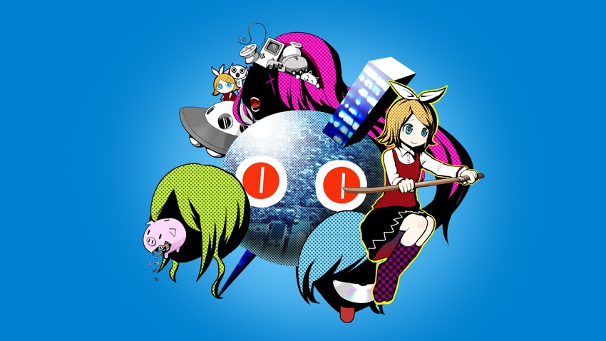 kagamine rin, aimaina, and doushite-chan (vocaloid and 1 more) drawn by pinocchio-p