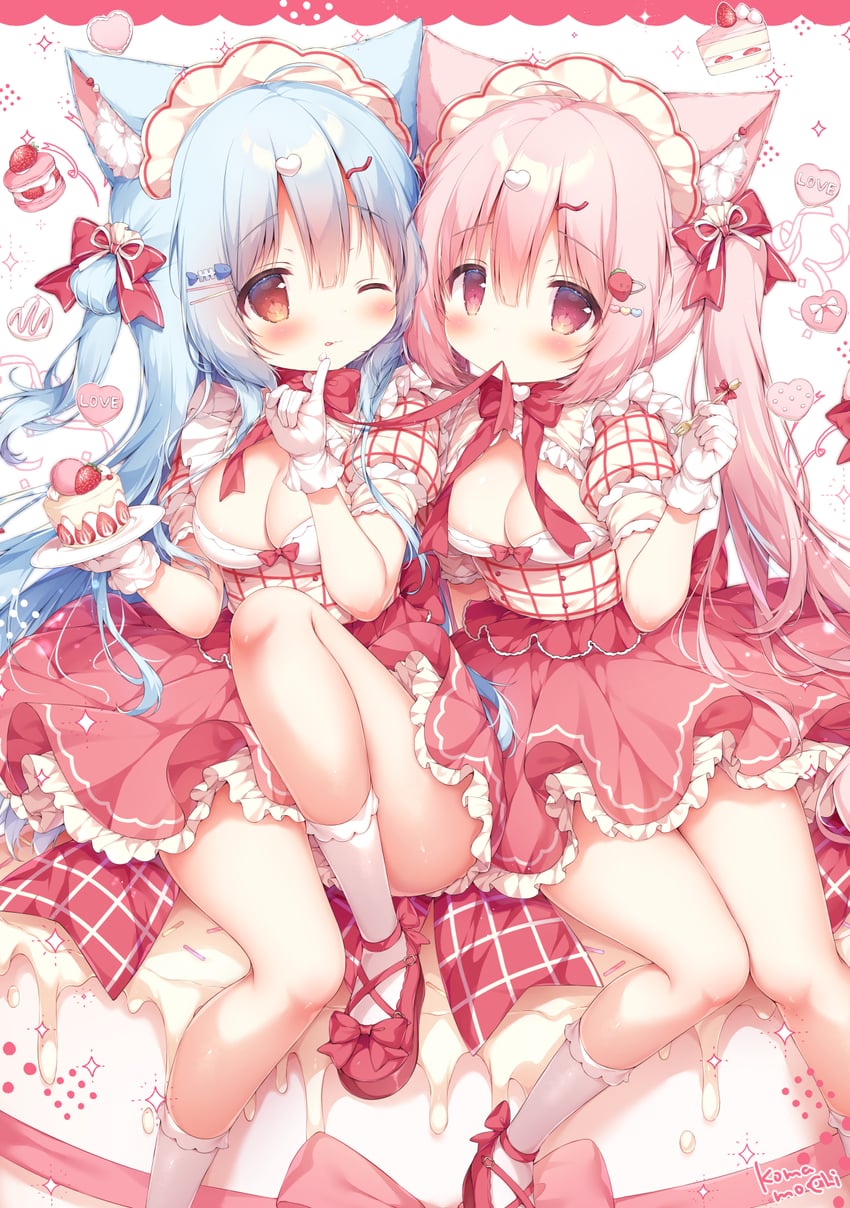 miruku and kobone (original) drawn by momozu_komamochi