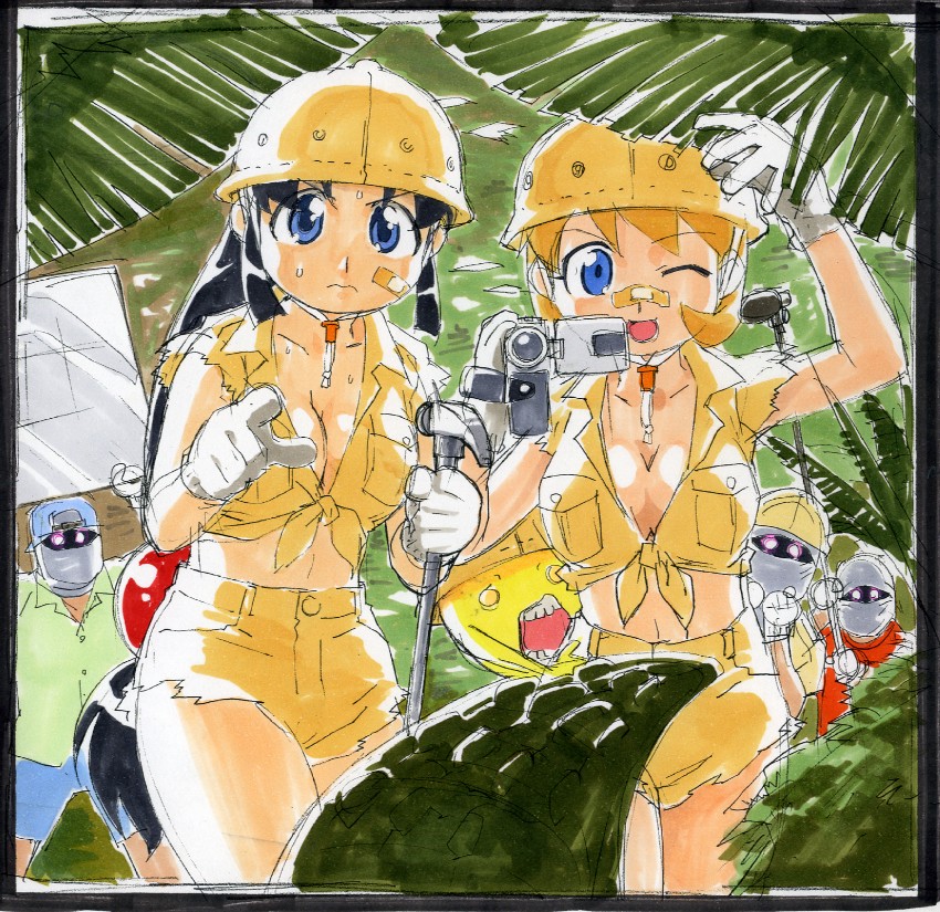 shinobu, onsokumaru, and shiranui kaede (ninin ga shinobuden) drawn by gorigo