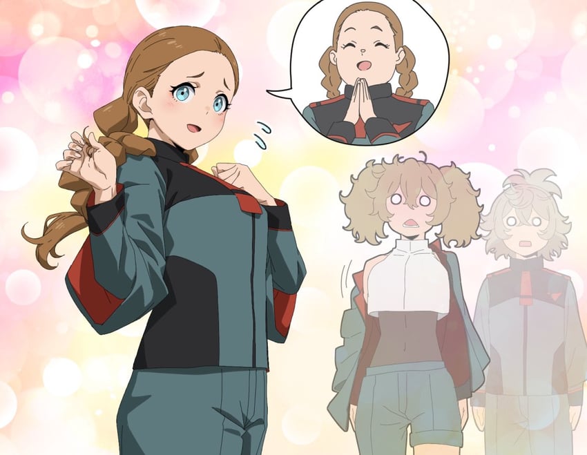 felsi rollo, lilique kadoka lipati, and renee costa (gundam and 1 more) drawn by wakoudo