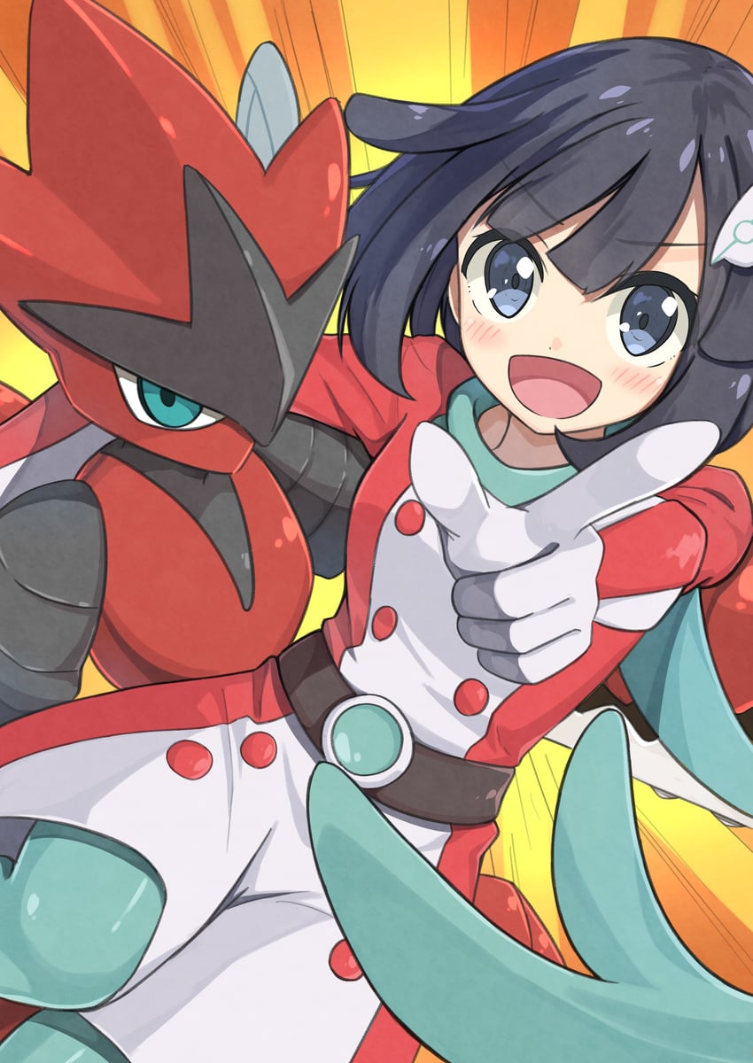 selene, scizor, and mega scizor (pokemon and 1 more) drawn by negimiso1989