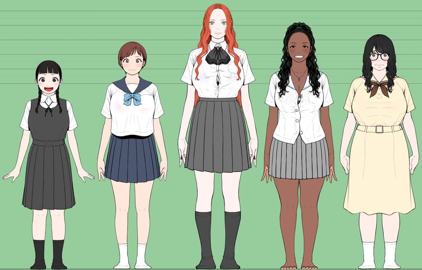lisa, kanoko, isabella, adelina, and rin (original) drawn by kuzukago_(bitchmaker)