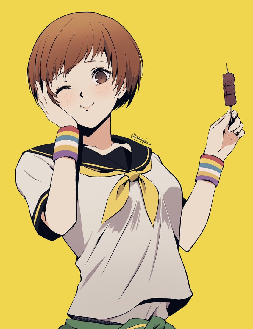 satonaka chie (persona and 1 more) drawn by pppppknw