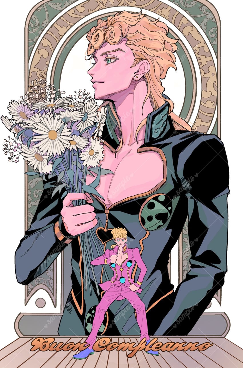 giorno giovanna (jojo no kimyou na bouken and 1 more) drawn by 99g_q