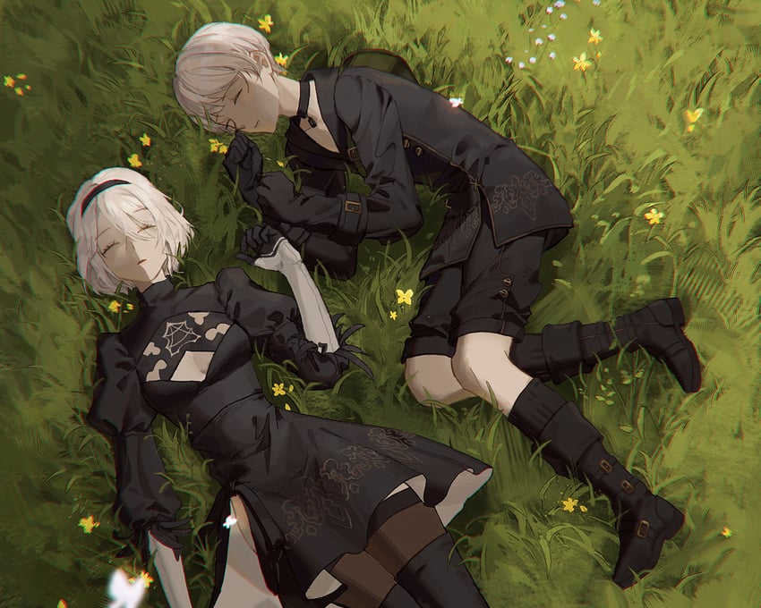 2b and 9s (nier and 1 more) drawn by gienn45
