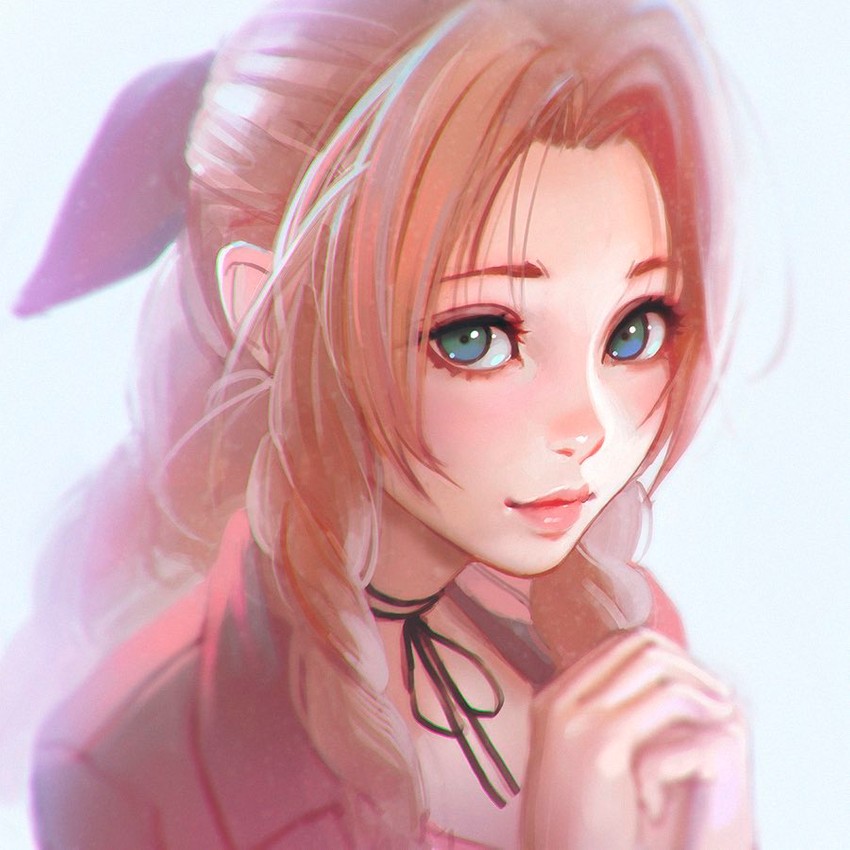 aerith gainsborough (final fantasy and 1 more) drawn by ilya_kuvshinov