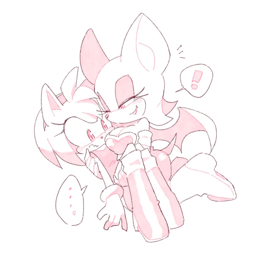 amy rose and rouge the bat (sonic) drawn by d_run_0724