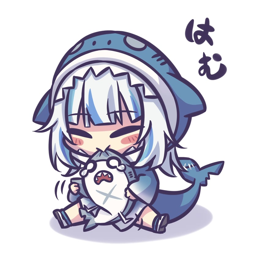 gawr gura, bloop, and smol gura (hololive and 1 more) drawn by spk_kei
