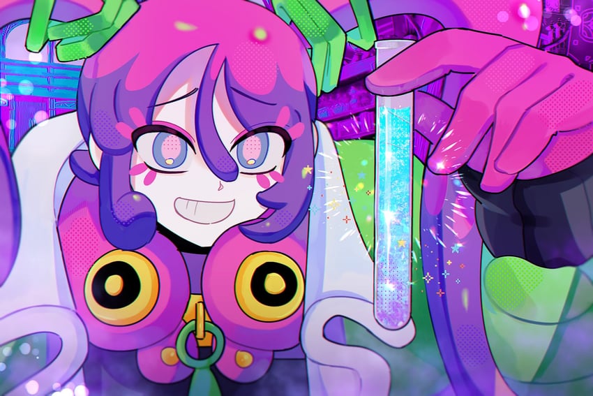 hatsune miku and poison miku (pokemon and 2 more) drawn by loveponylove