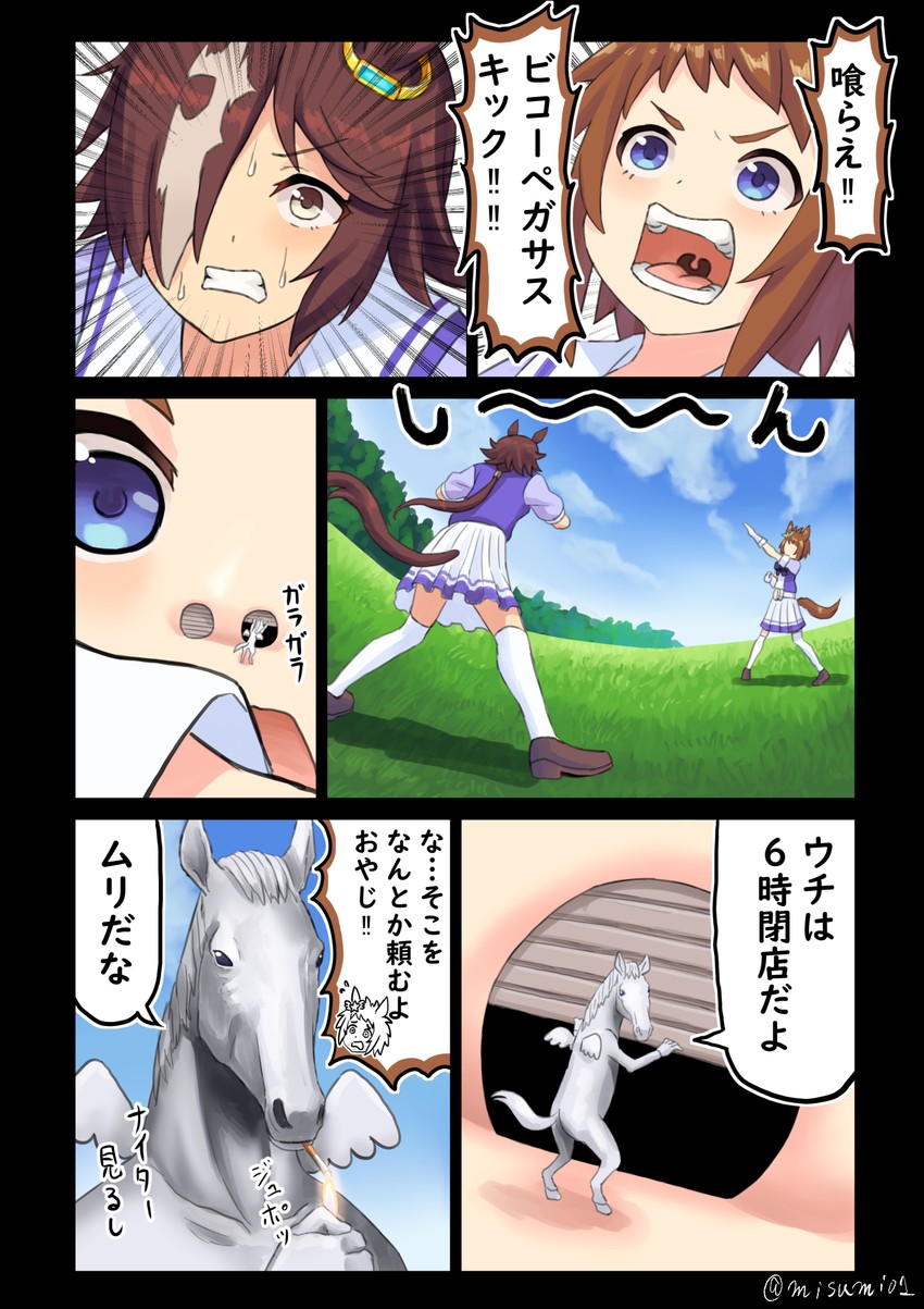 vodka and biko pegasus (umamusume and 1 more) drawn by misumi_(niku-kyu)