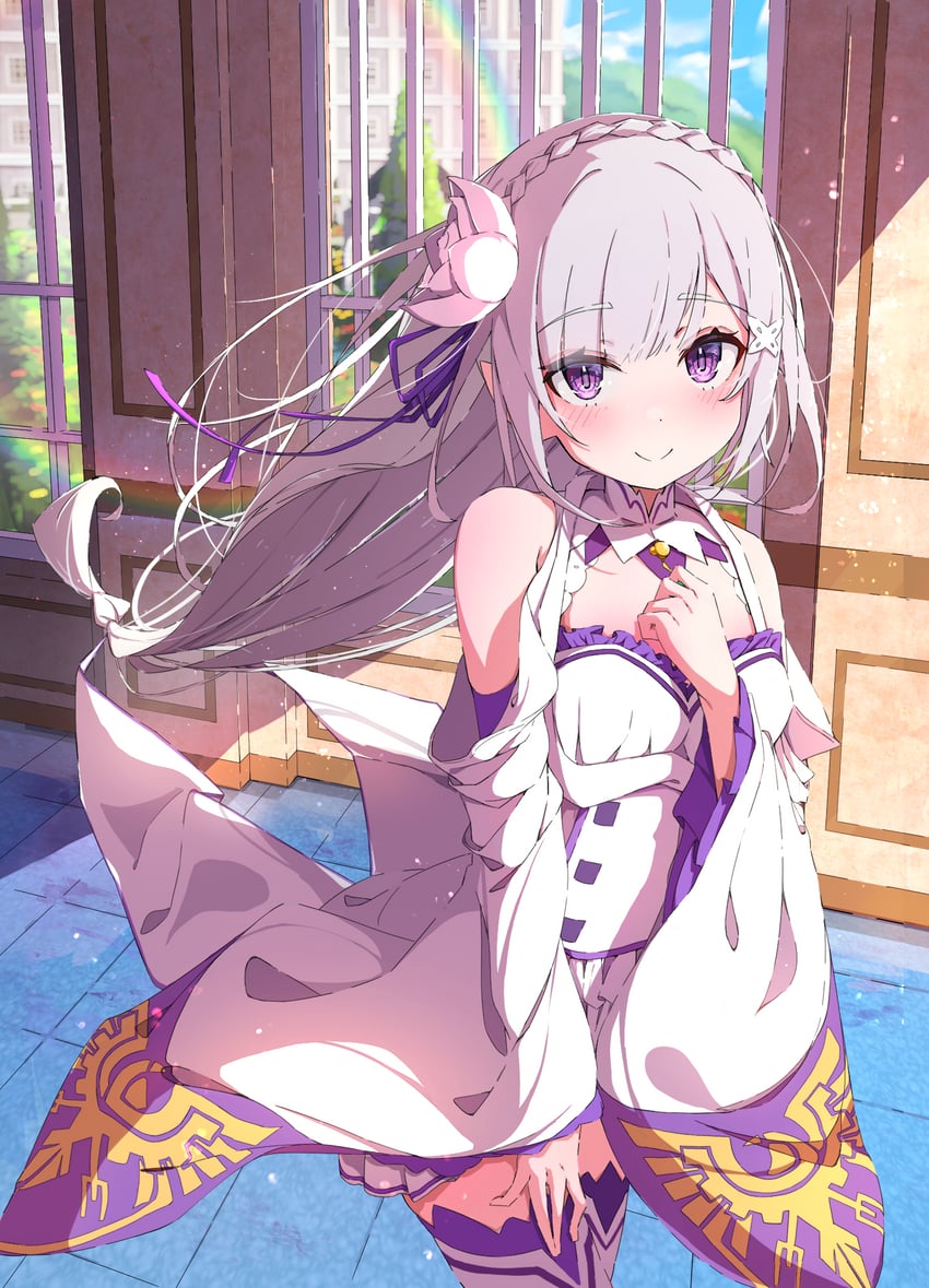 emilia (re:zero kara hajimeru isekai seikatsu) drawn by spice_mega
