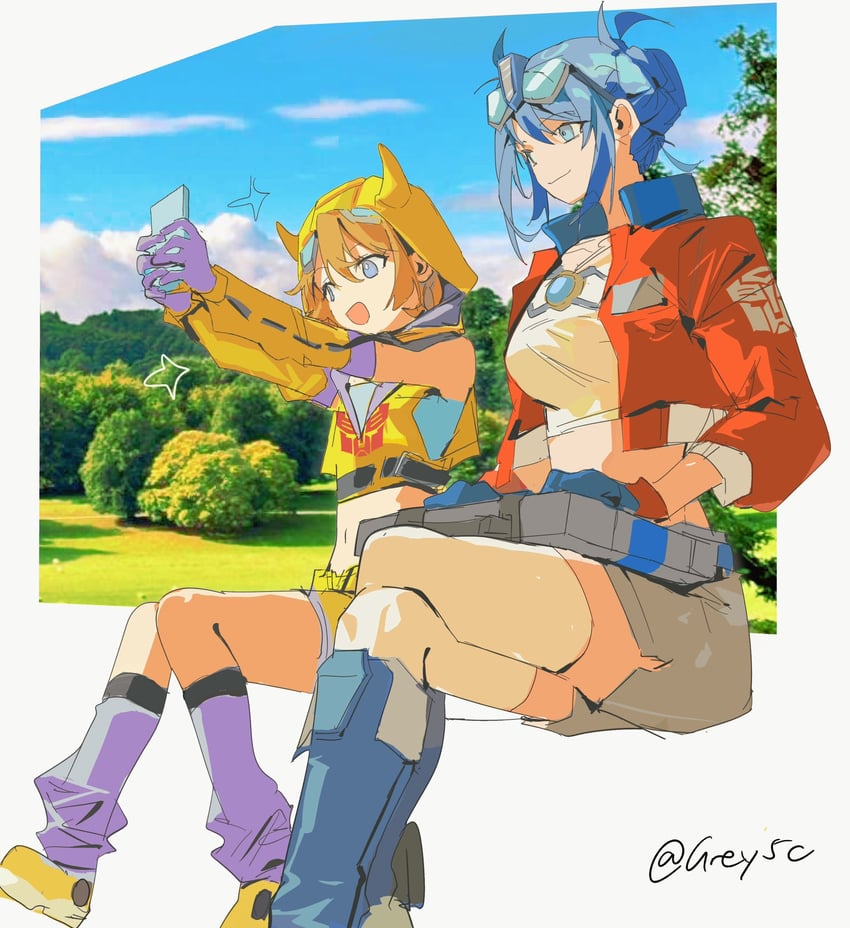optimus prime and bumblebee (transformers and 1 more) drawn by si_ming