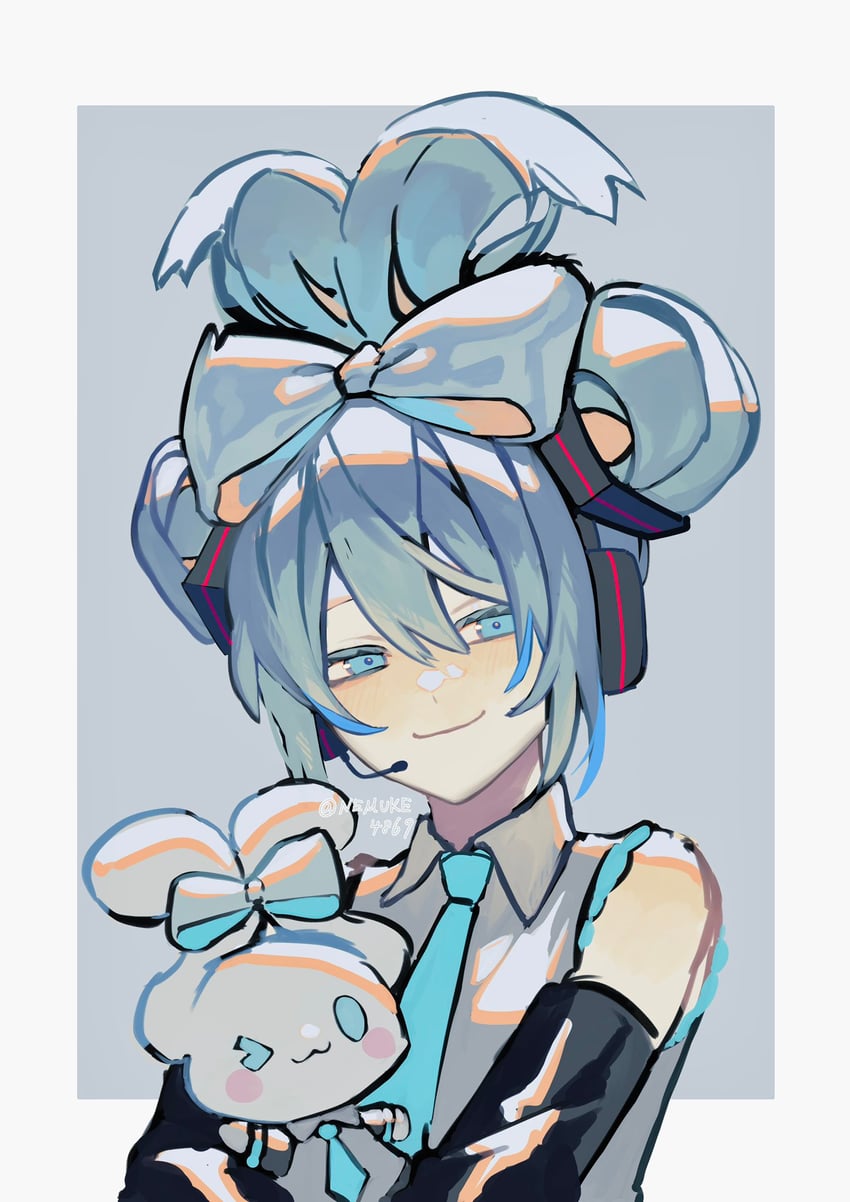 hatsune miku, cinnamoroll, and cinnamiku (vocaloid and 2 more) drawn by nemuke2828