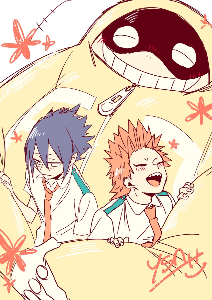 kirishima eijiro, amajiki tamaki, and fat gum (boku no hero academia) drawn by ysn_mha