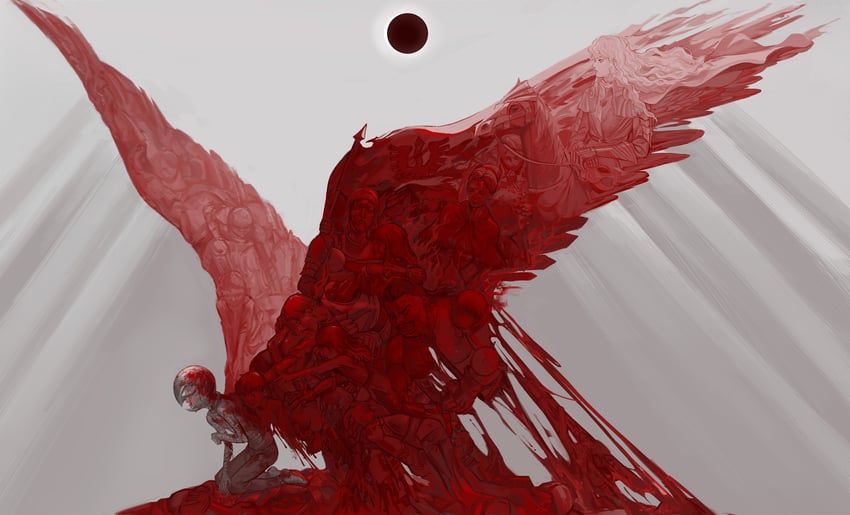 griffith, femto, judeau, pippin, corkus, and 1 more (berserk) drawn by ashva
