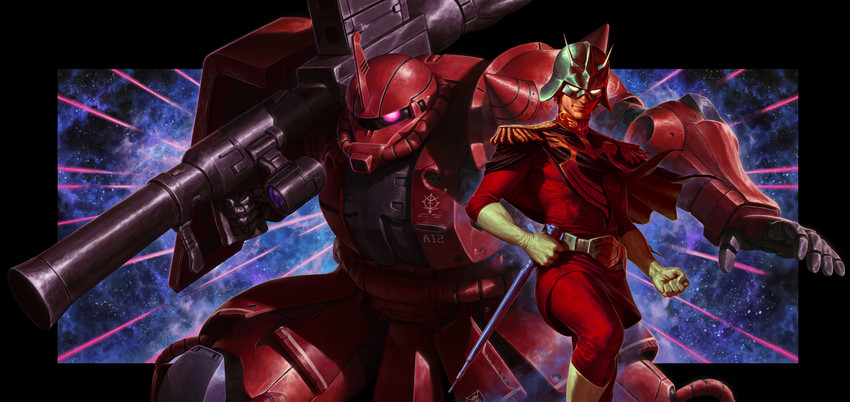 char aznable and zaku ii s char custom (gundam and 1 more) drawn by dave_rapoza