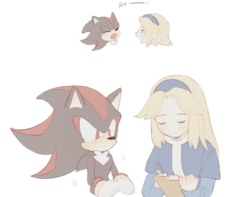 shadow the hedgehog and maria robotnik (sonic) drawn by mo0n_friend