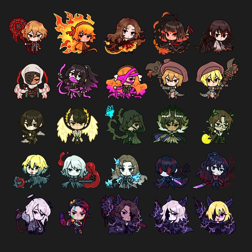 ishmael, don quixote, faust, sinclair, yi sang, and 8 more (project moon and 1 more) drawn by zerosshadows