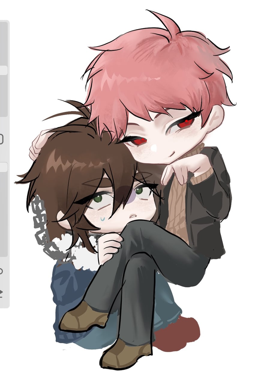 atou haruki and isoi reiji (saibou shinkyoku) drawn by yuejue812