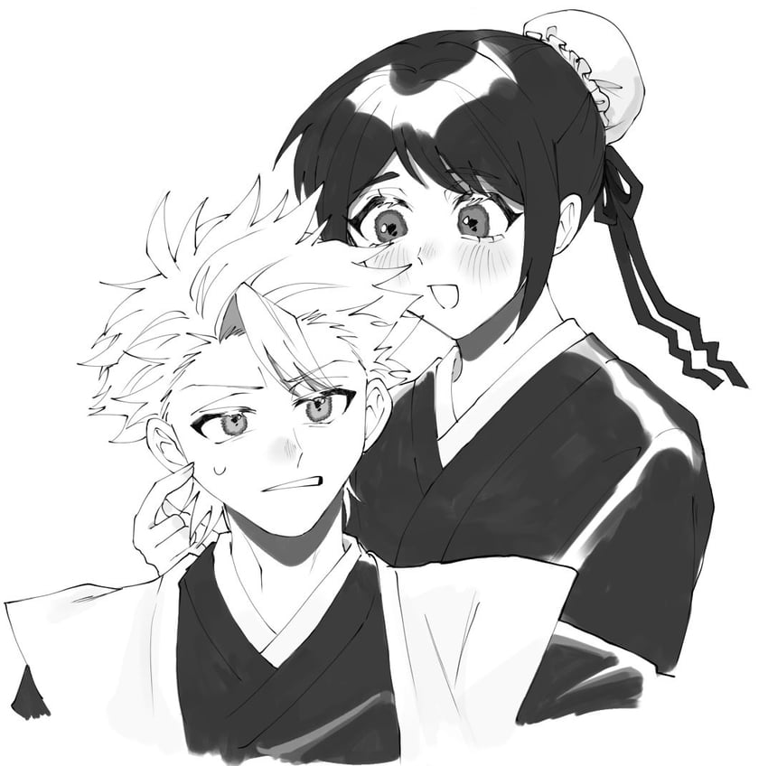 hitsugaya toushirou and hinamori momo (bleach) drawn by hotate_kai000