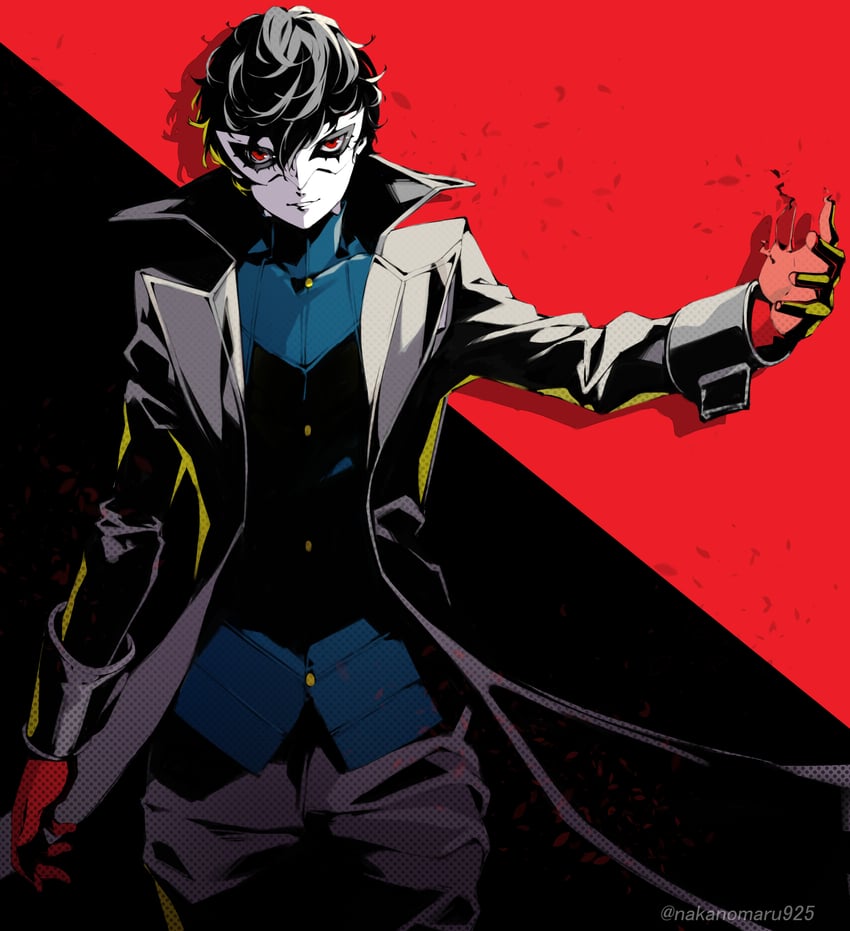 amamiya ren and joker (persona and 1 more) drawn by nakano_maru