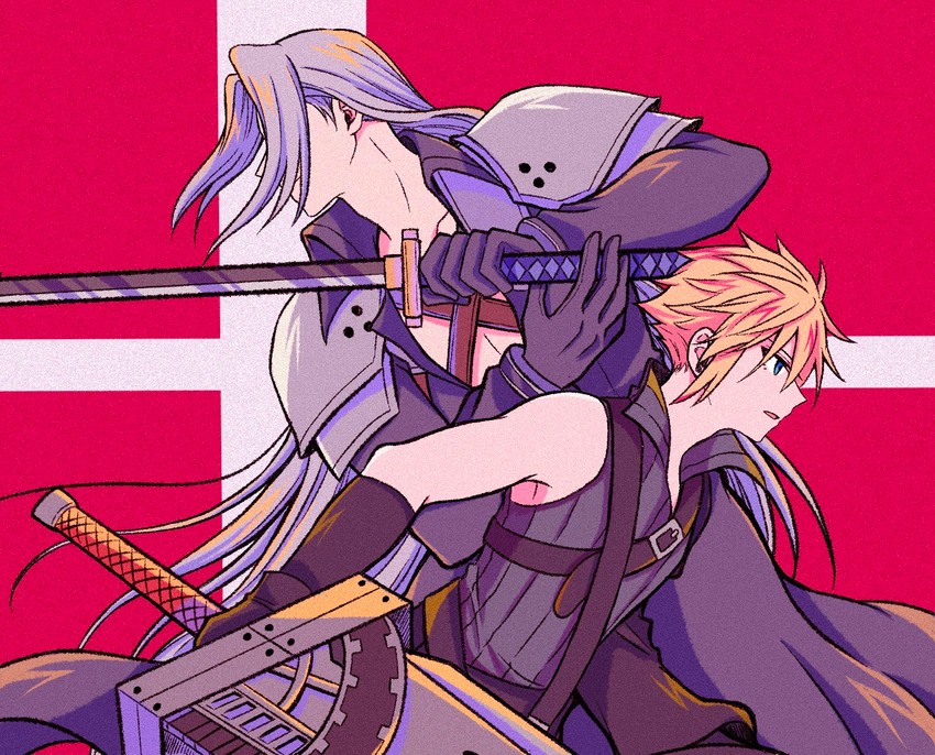 cloud strife and sephiroth (final fantasy and 3 more) drawn by yataba