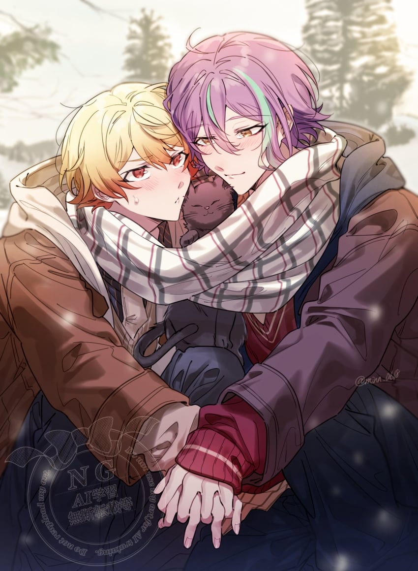 tenma tsukasa and kamishiro rui (project sekai) drawn by minn_0618
