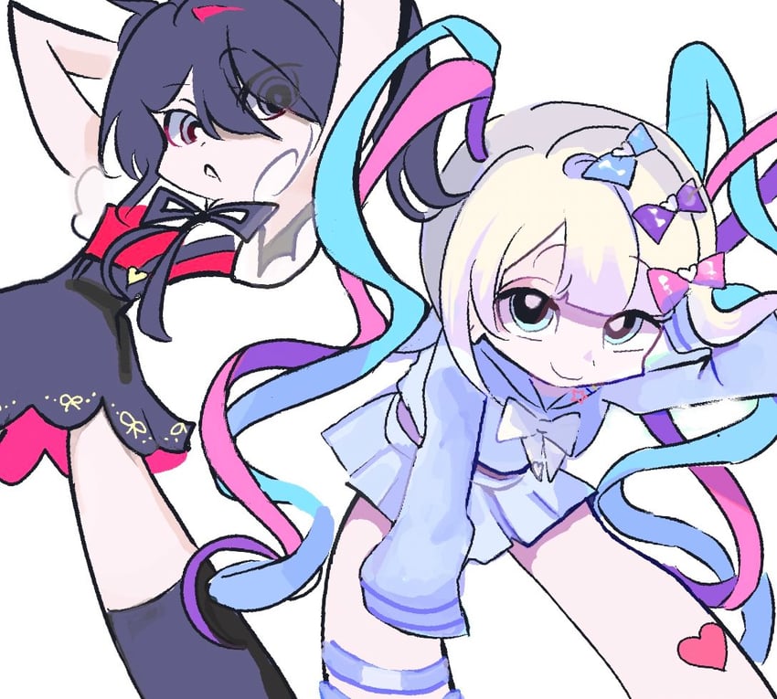 chouzetsusaikawa tenshi-chan and ame-chan (panty & stocking with garterbelt and 1 more) drawn by naishukketsukata