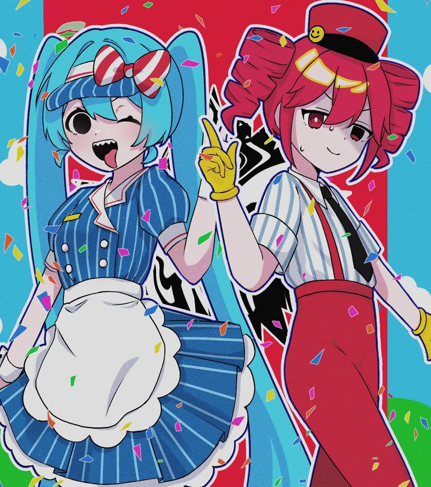 hatsune miku and kasane teto (vocaloid and 2 more) drawn by asameyayo39