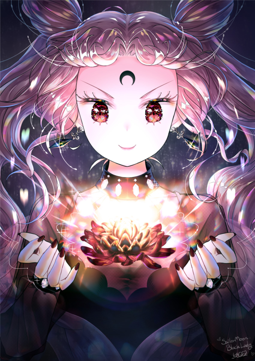 chibi usa and black lady (bishoujo senshi sailor moon and 1 more) drawn by vangee