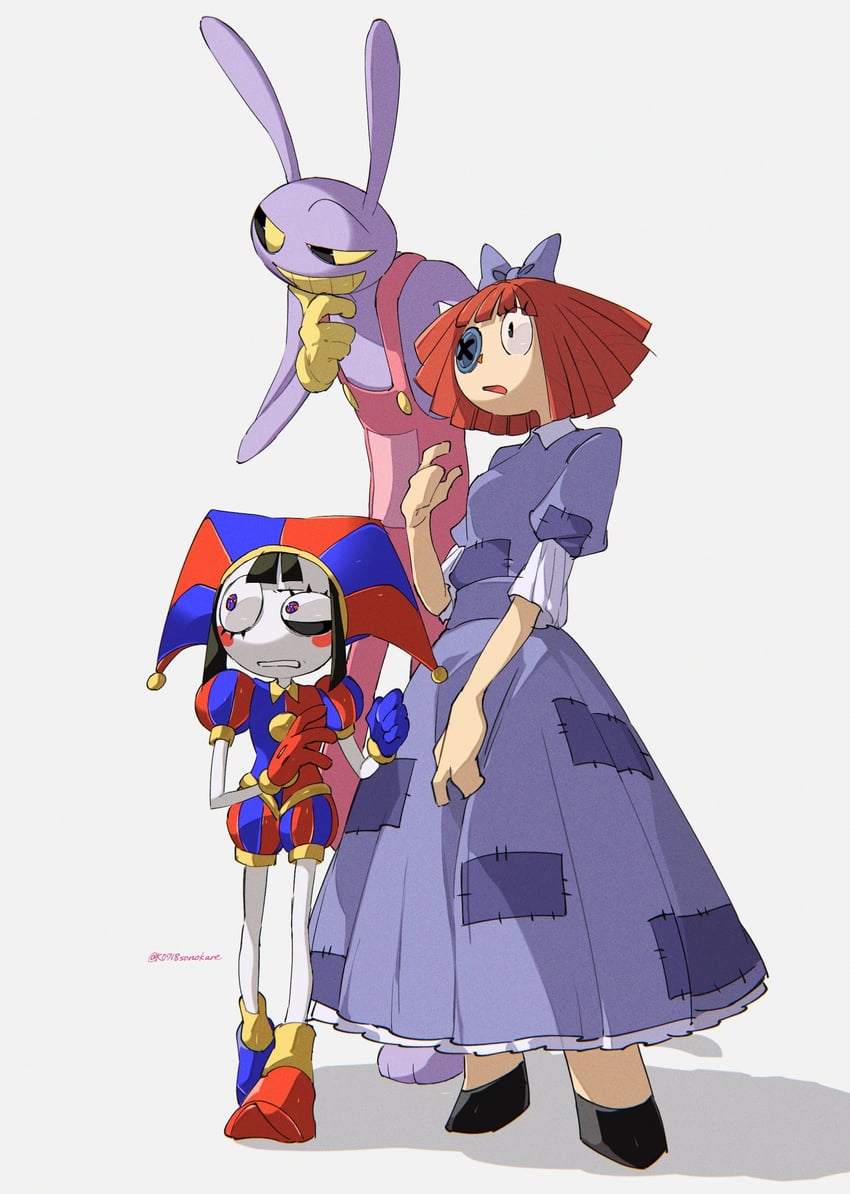 pomni, jax, and ragatha (the amazing digital circus) drawn by sonokare