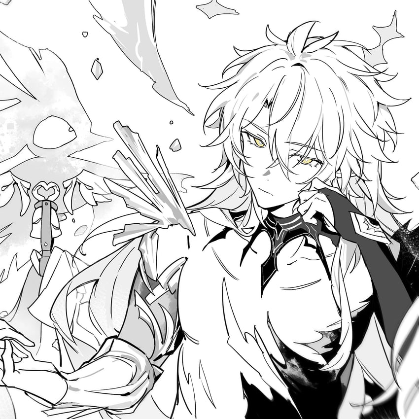 phainon and elysia (honkai and 2 more) drawn by wy45030