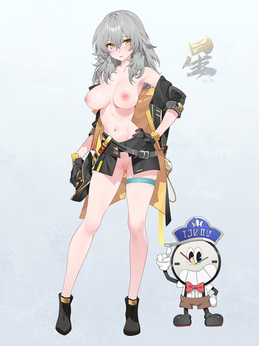 trailblazer, stelle, and clockie (honkai and 1 more) drawn by waterring
