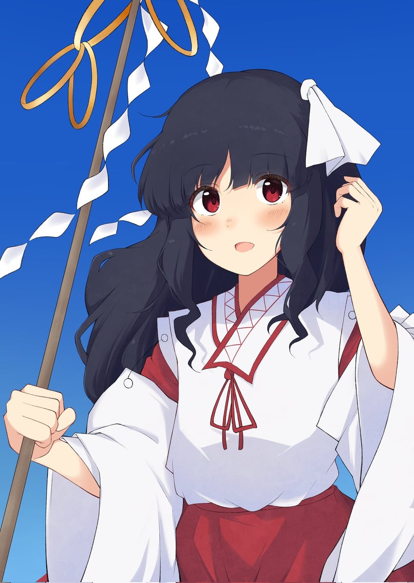 girl who trained on mt. haku (touhou and 1 more) drawn by iyo_mamoru