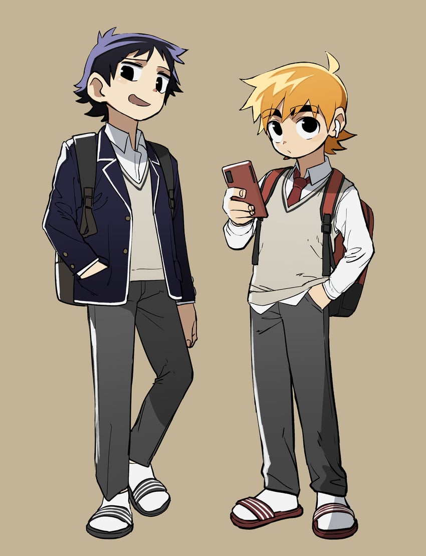scott pilgrim and wallace wells (scott pilgrim) drawn by jeongchebulmyeongingan