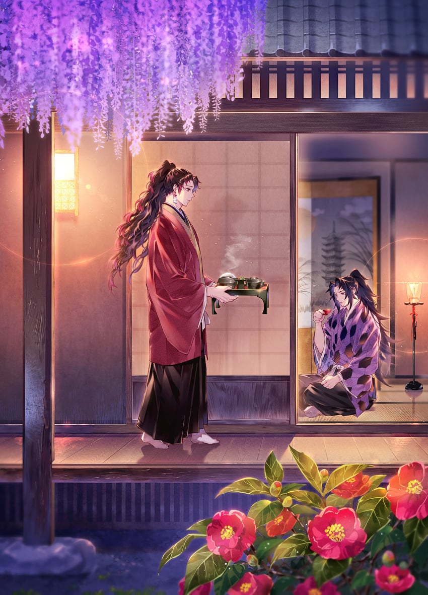 tsugikuni yoriichi and tsugikuni michikatsu (kimetsu no yaiba) drawn by oyumai