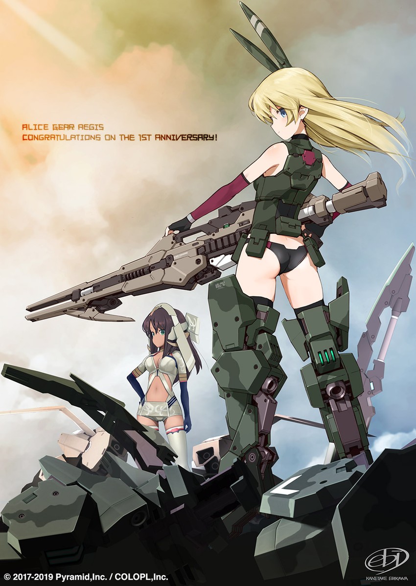 kaneshiya sitara and virginia glynnberets (alice gear aegis) drawn by ebikawa_kanetake