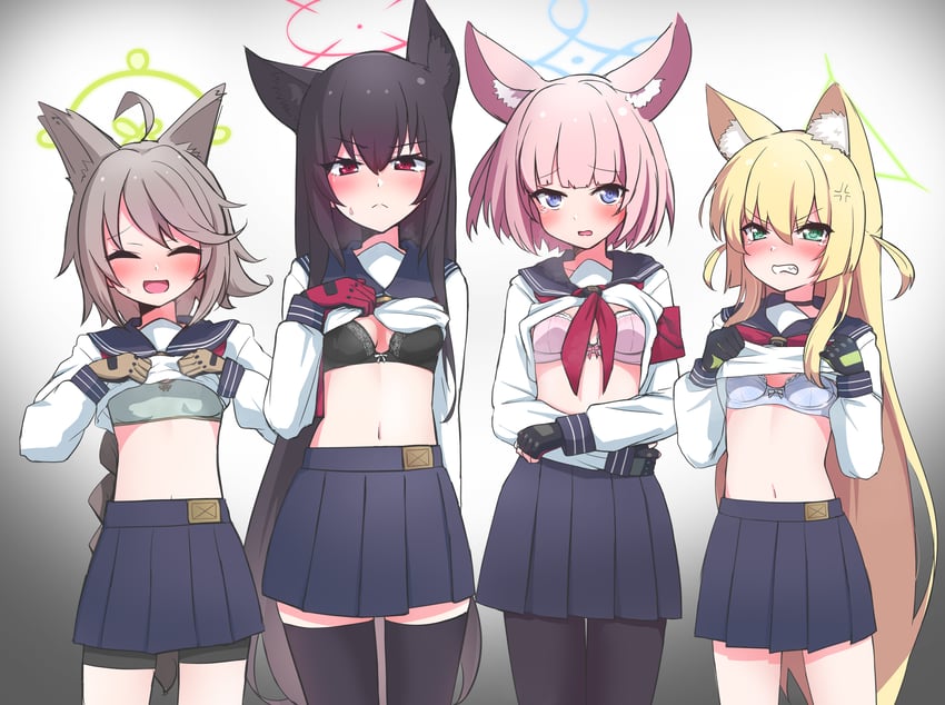 niko, otogi, kurumi, and yukino (blue archive) drawn by orange-bird