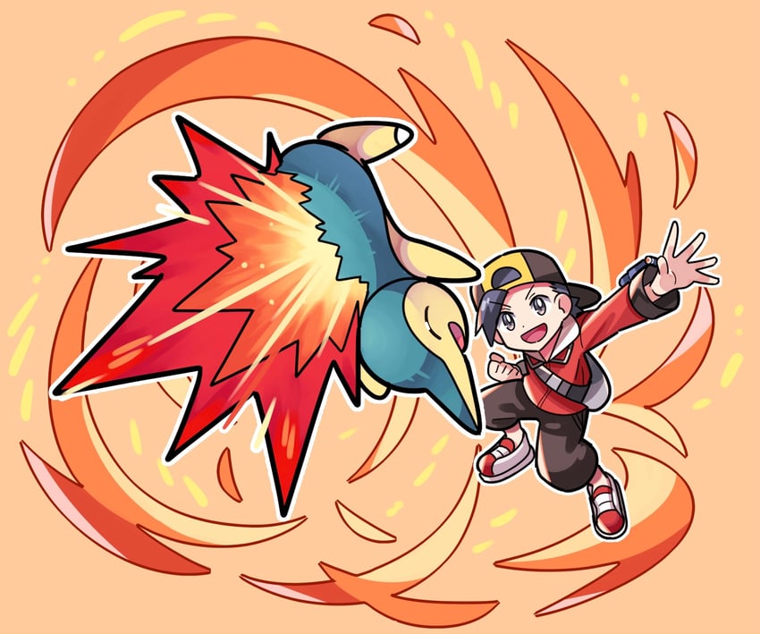 ethan and cyndaquil (pokemon and 1 more) drawn by stchame