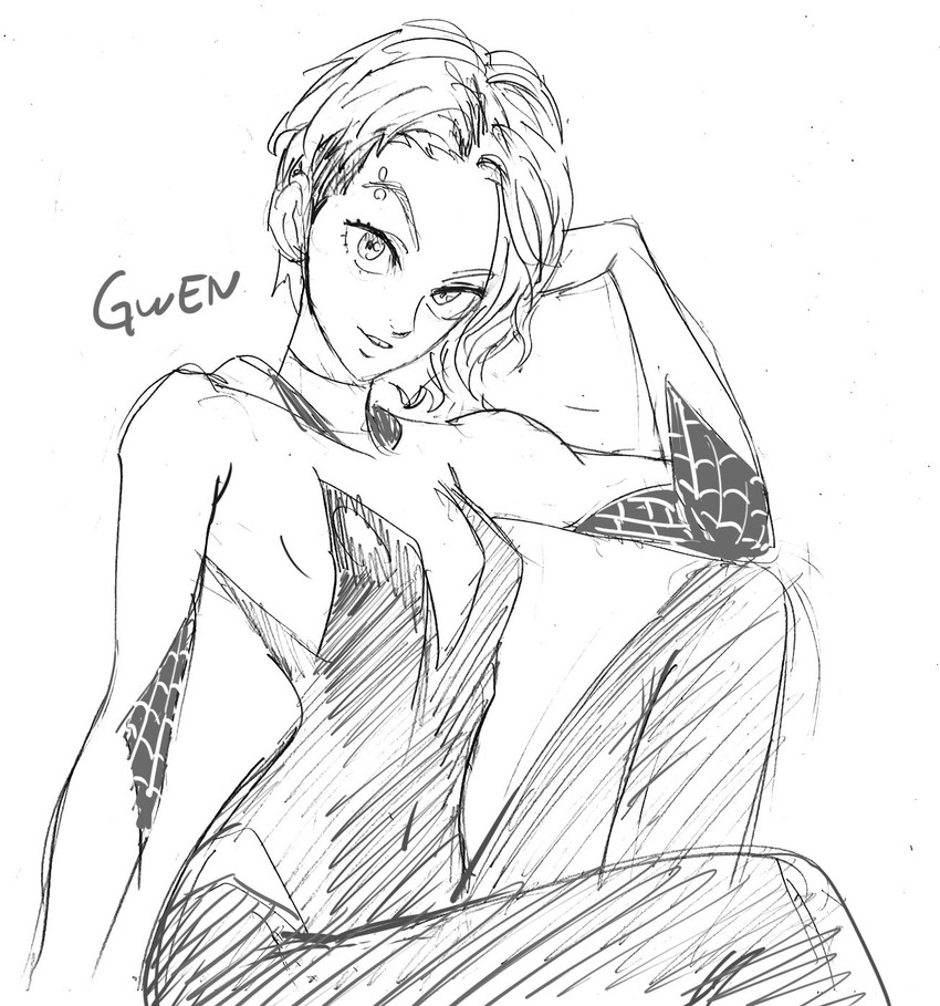 spider-gwen and gwen stacy (marvel and 3 more) drawn by murata_yuusuke