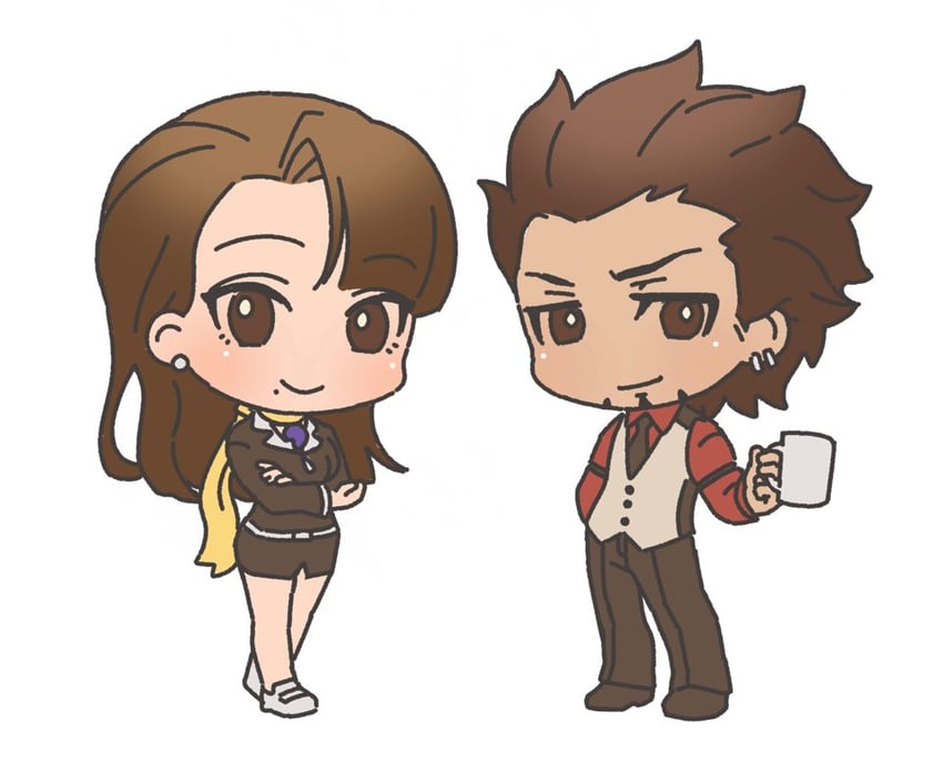 mia fey and diego armando (ace attorney and 1 more) drawn by lcageki