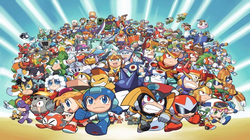 roll, mega man, proto man, bass, cut man, and 110 more (mega man and 19 more) drawn by kin_niku
