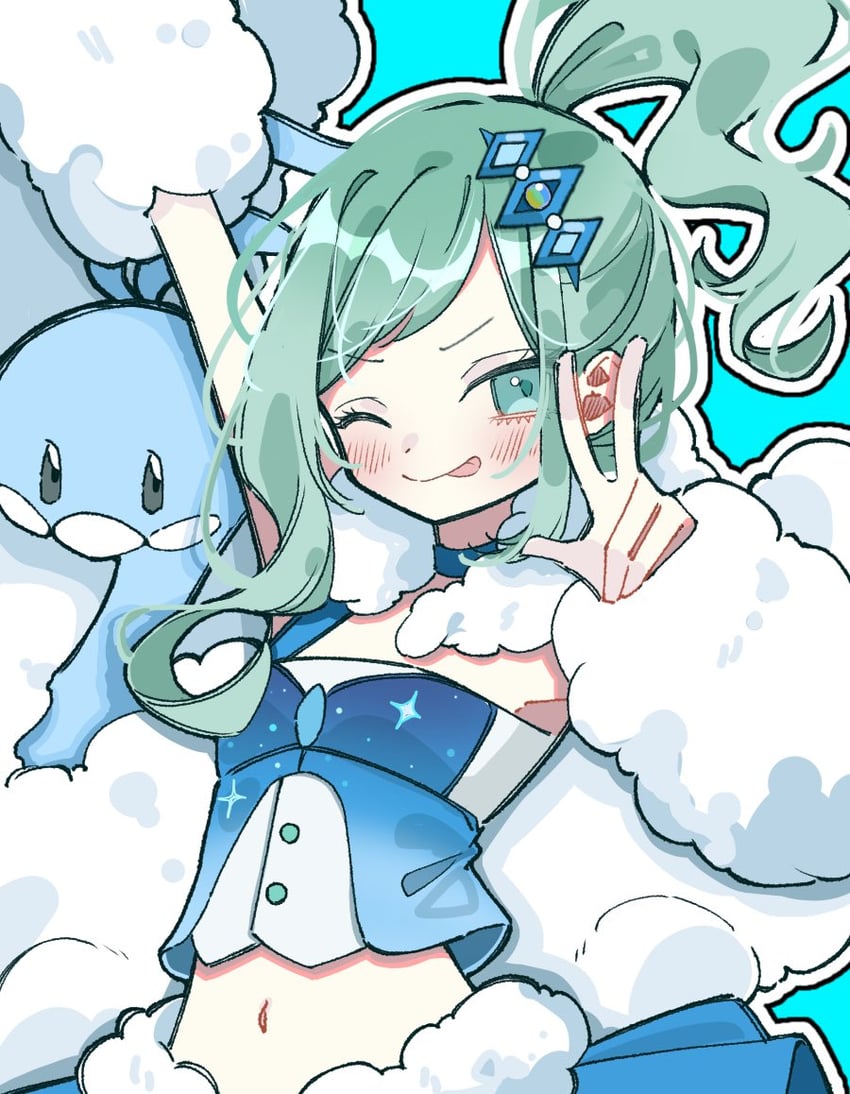 altaria and lisia (pokemon and 1 more) drawn by ino_climate