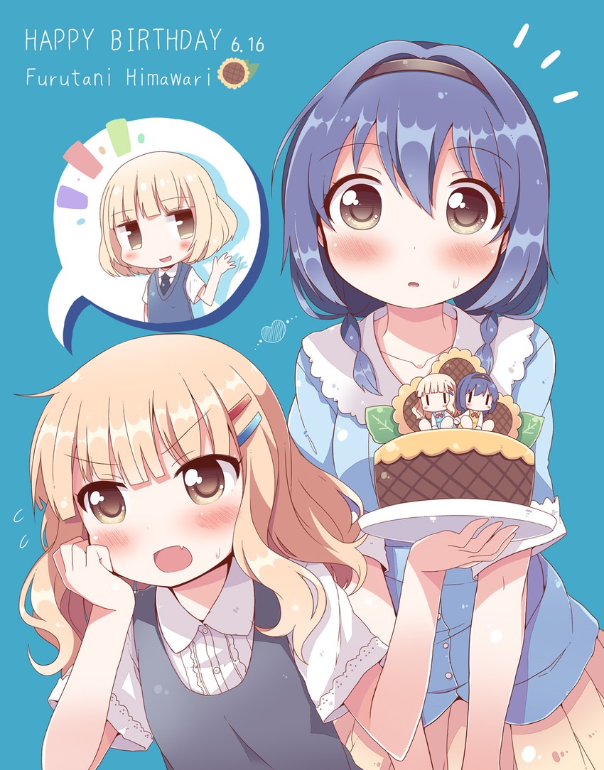 oomuro sakurako, furutani himawari, and oomuro nadeshiko (yuruyuri) drawn by takahero