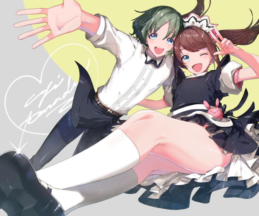 mizushima saki and uzuki makio (idolmaster and 1 more) drawn by gihuta_hiroshi