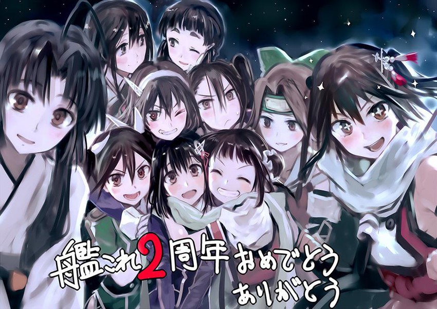 sendai, naka, ashigara, jintsuu, sendai kai ni, and 14 more (kantai collection) drawn by bob_(biyonbiyon)