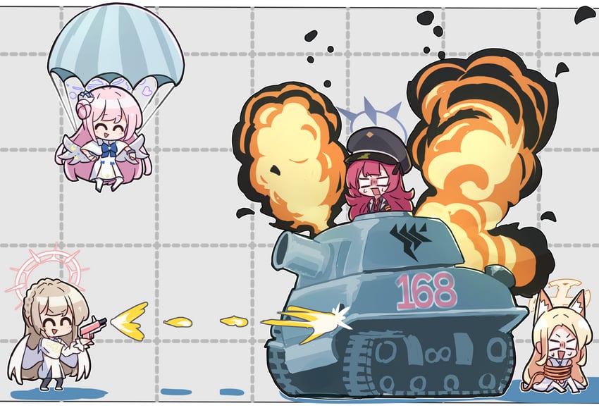 mika, seia, iroha, and nagisa (blue archive and 1 more) drawn by tanaka_drawing