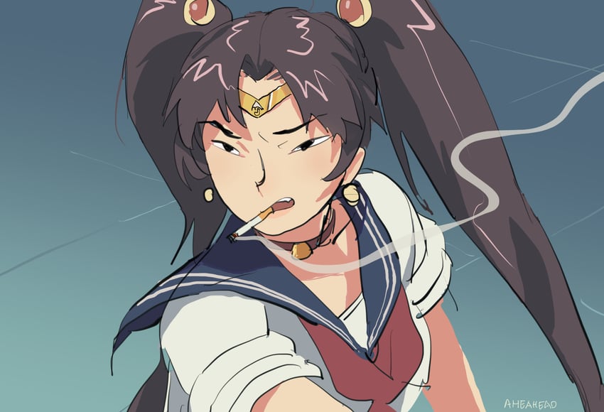 sailor moon (original and 2 more) drawn by aheahead